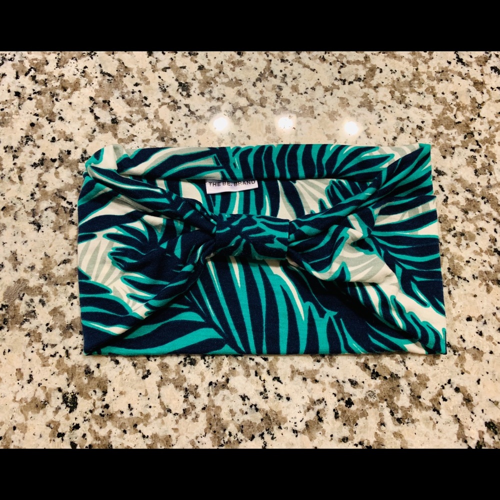 Headband turban top knot tropical print